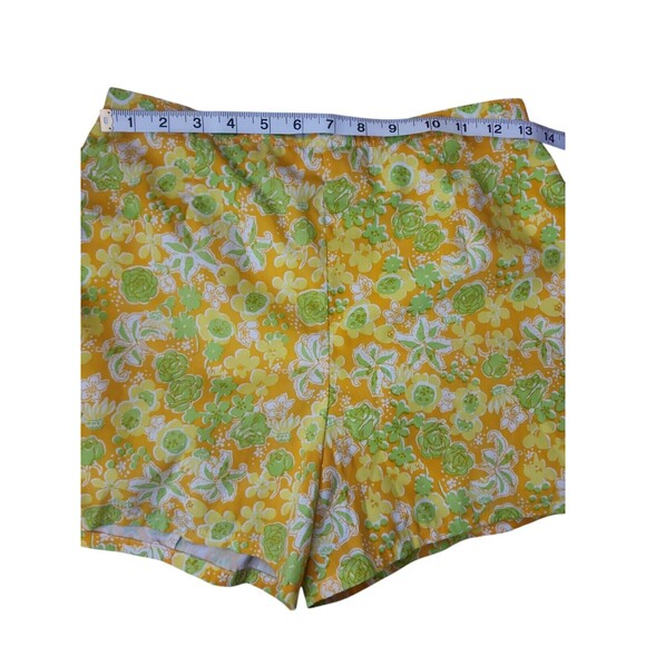 The Lilly Vintage 1960s Lilly Pulitzer Twee High-Rise Shorts Orange Floral Pool - Picture 6 of 8